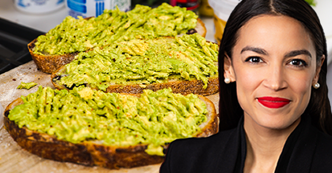 alexandria ocasio cortez avocado toast